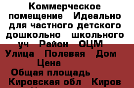 Коммерческое помещение . Идеально для частного детского дошкольно / школьного уч › Район ­ ОЦМ › Улица ­ Полевая › Дом ­ 14 › Цена ­ 3 500 000 › Общая площадь ­ 114 - Кировская обл., Киров г. Недвижимость » Помещения продажа   . Кировская обл.